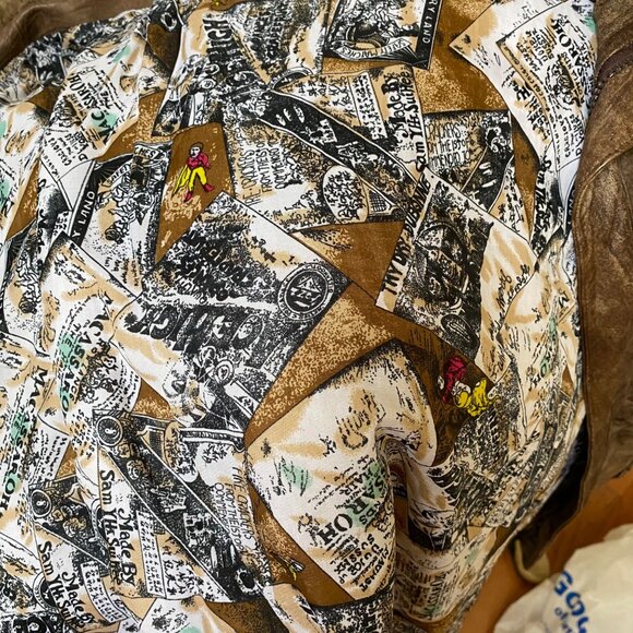 Vintage Brown Leather Parker Coat With Printed Lining & Multiple Pockets - Picture 2 of 11